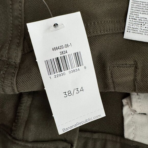Banana Republic The Traveler Slim Pants Mens 38x34 Green Stretch NWT PT-2609 - Picture 10 of 16